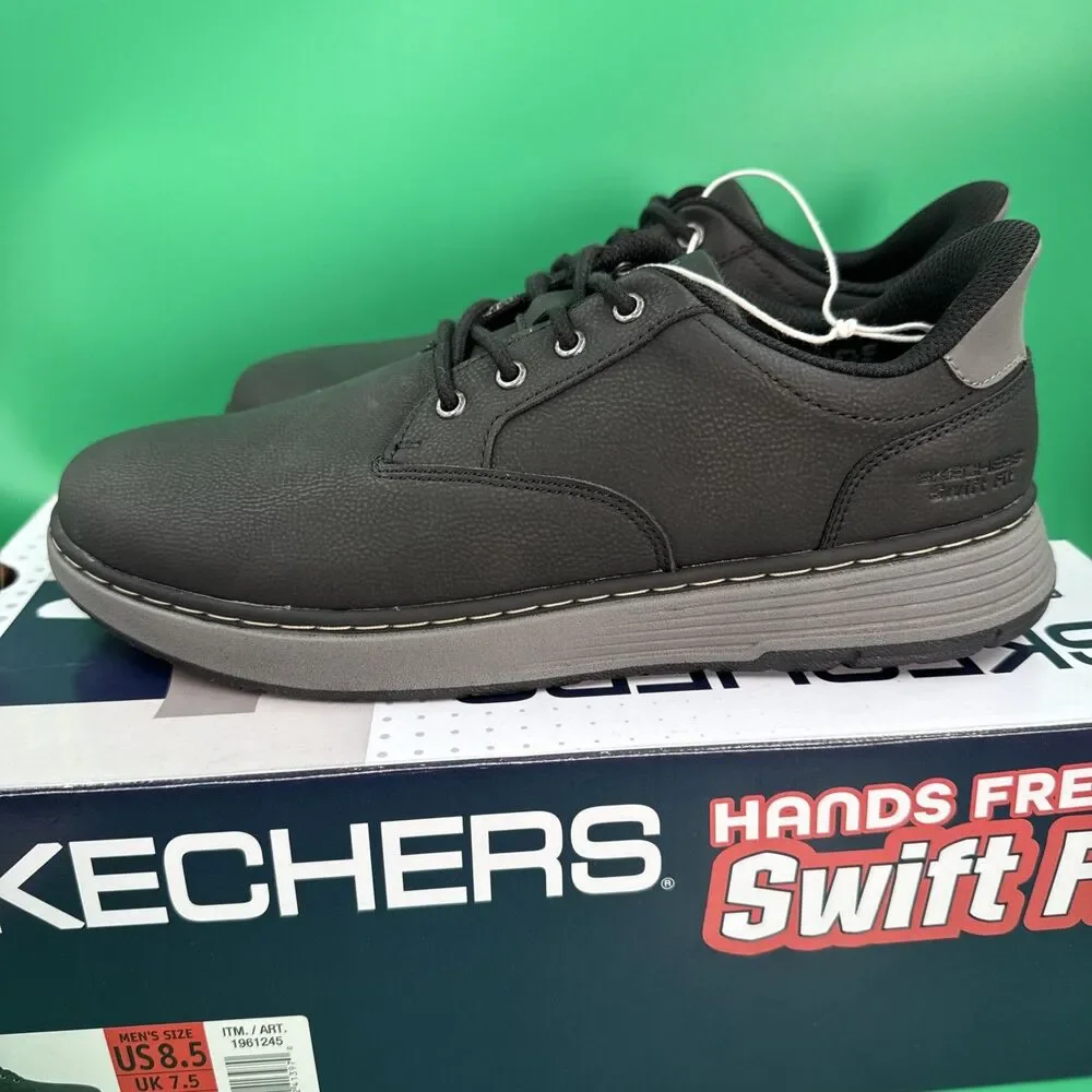 Skechers Hands Free Swift Fit Men’s 8.5 Black Waterproof Casual Lace Sneakers
